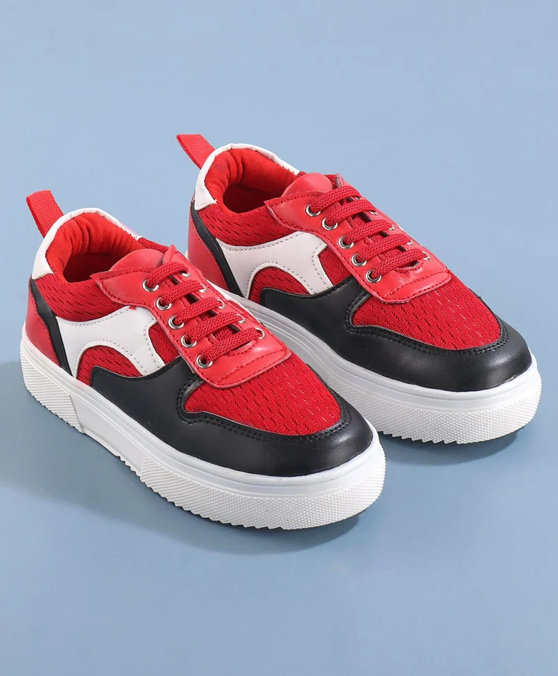 Pine Kids Pine Kids Lace Up Casual Shoes Color Block - Red